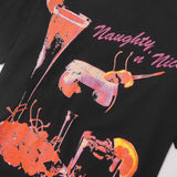 NAUGHTY N' NICE "COCKTAILS" TEE IN ANTHRACITE