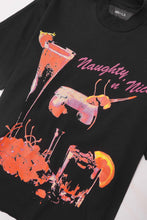 NAUGHTY N' NICE "COCKTAILS" TEE IN ANTHRACITE
