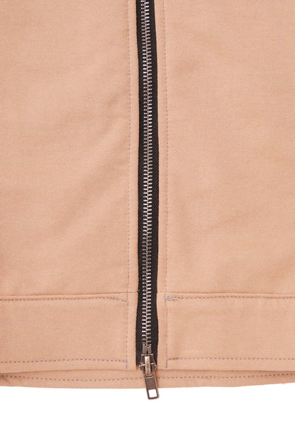 EXO™ ZIP TRUCKER JACKET IN WHEAT/HEATHER GREY
