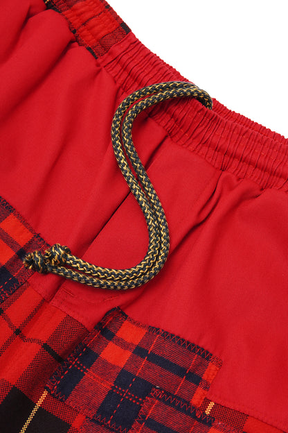 "CARMINE PLAID" LOUNGE SHORTS
