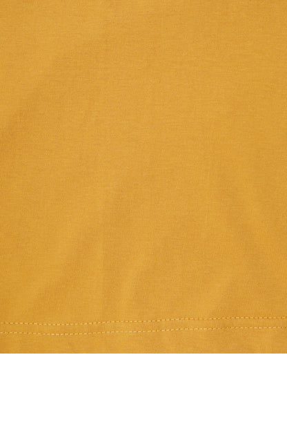 "OUTDOOR EXPLORATION" MULTI LOGO TEE IN MUSTARD