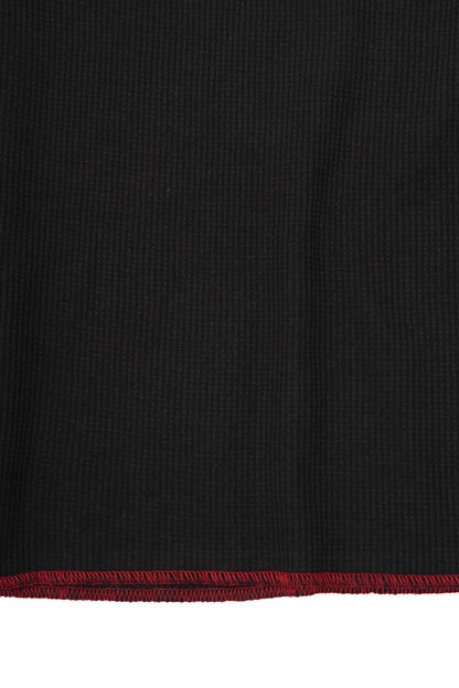 "FCF" WAFFLE TEE IN ANTHRACITE/CRIMSON