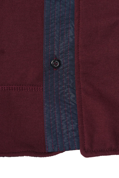 NEEDLEWORK CARDIGAN IN WINE