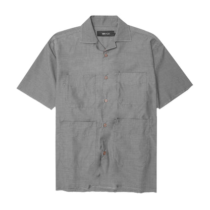 4 POCKET CUBAN SHIRT IN IRON GREY