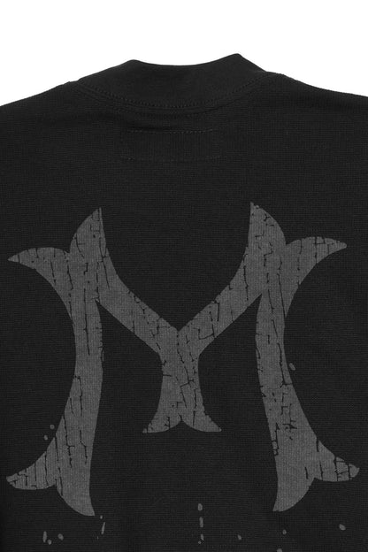 "HITTER" WAFFLE MOCK NECK V2 TEE IN ANTHRACITE
