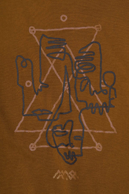 "VISAGES" ULTRA HEAVY TEE IN RUST