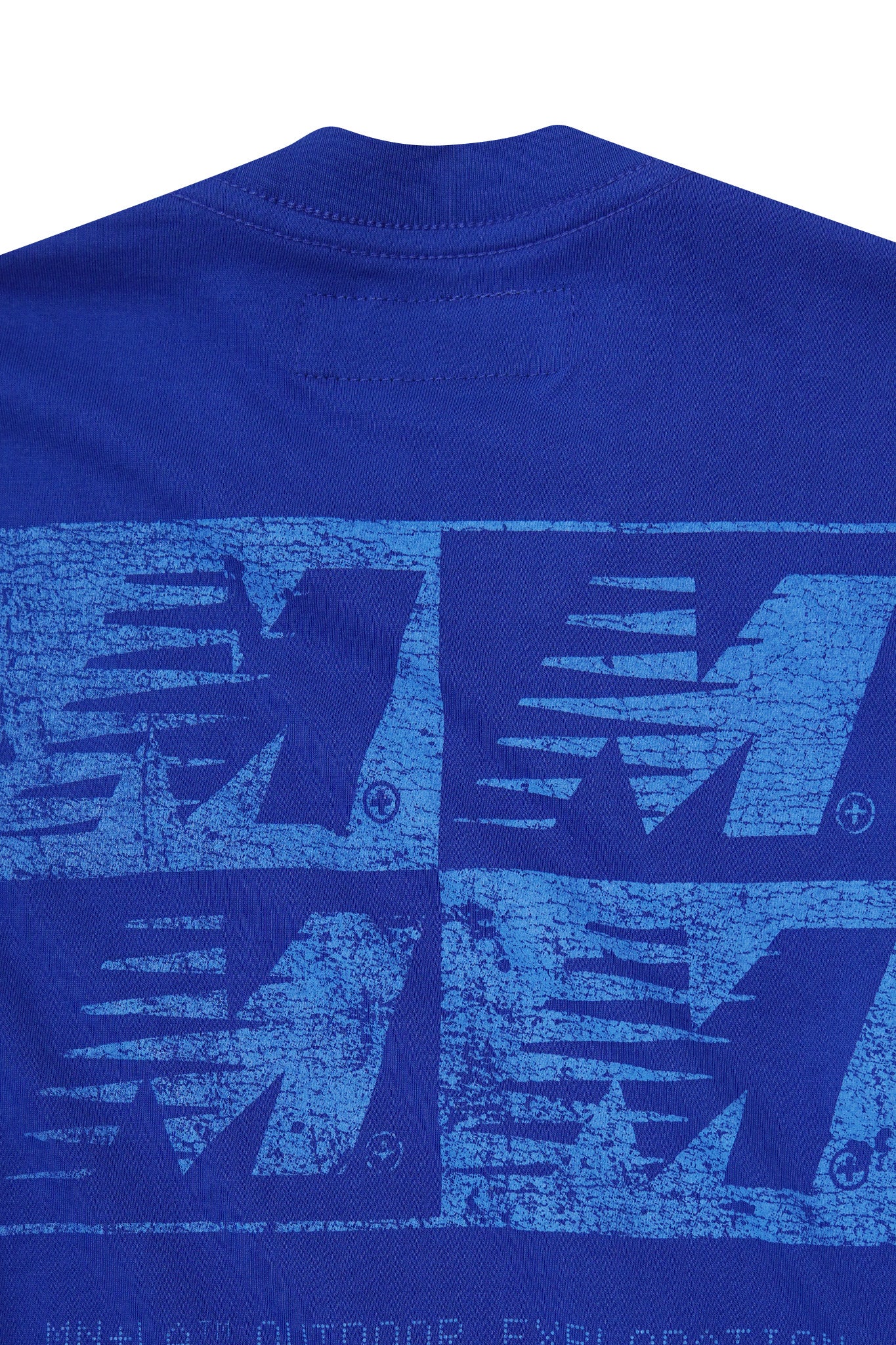 "OUTDOOR EXPLORATION" MULTI LOGO TEE IN ELECTRIC BLUE