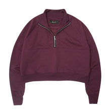 QUARTER ZIP SWEATSHIRT IN WINE