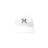 "HITTER" V3 5 PANEL HAT IN WHITE/NAVY