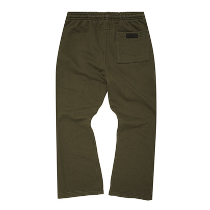 FRENCH TERRY BOOTCUT PANTS IN AGED OLIVE
