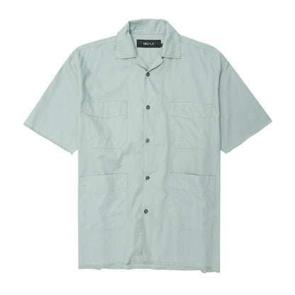 4 POCKET CUBAN SHIRT IN TEAL