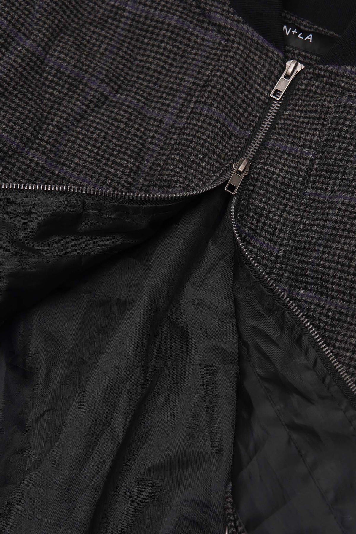"THAI" BOMBER JACKET IN PIGEON PLAID/CITRON