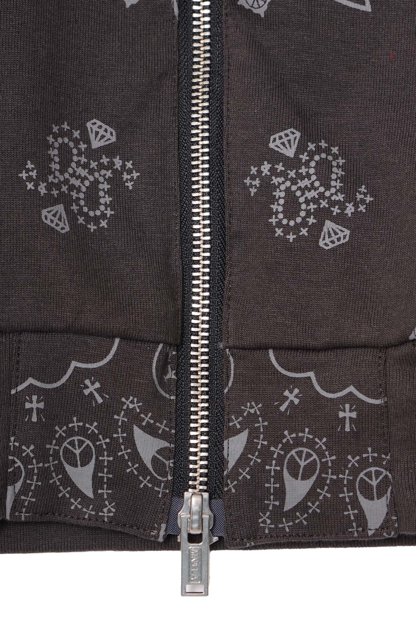 CLASSIC ZIP HOODIE IN IRON PAISLEY
