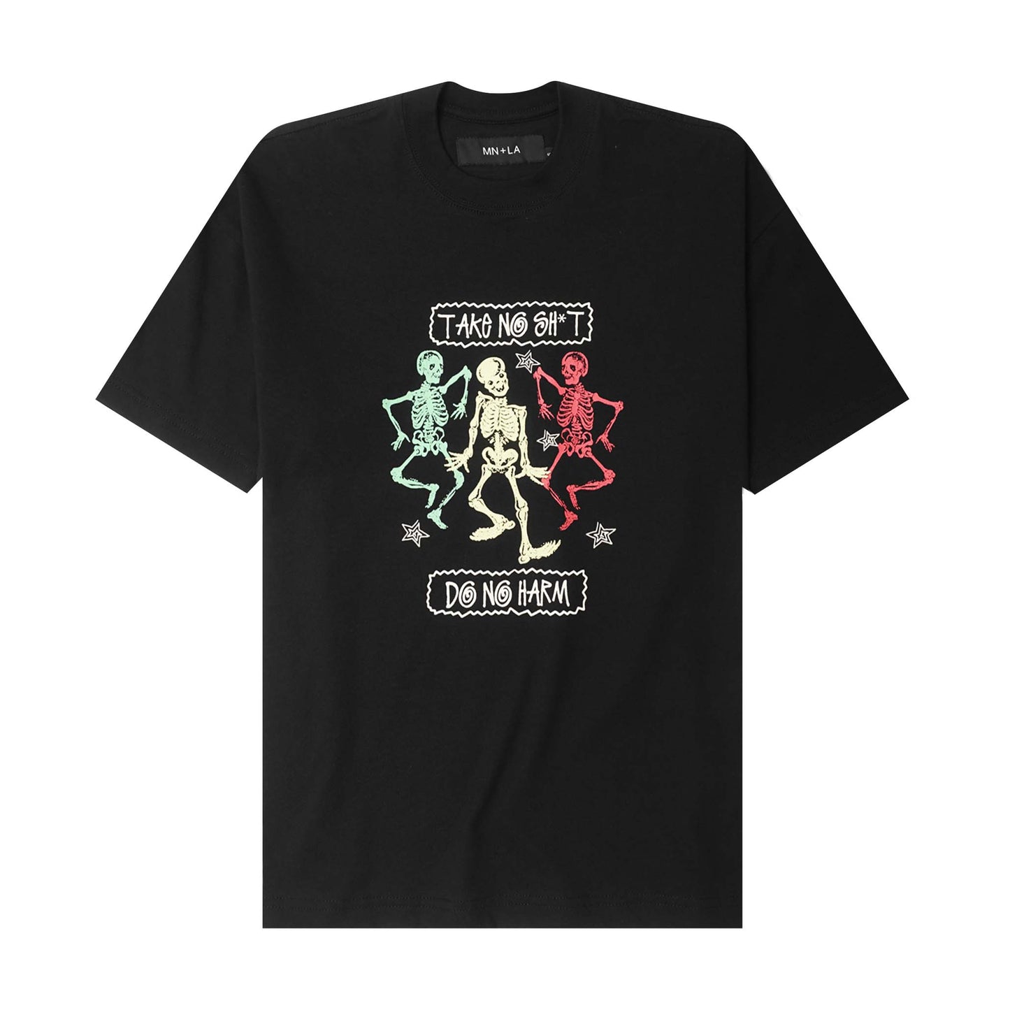 "TAKE NO SHIT" TEE IN CAVIAR