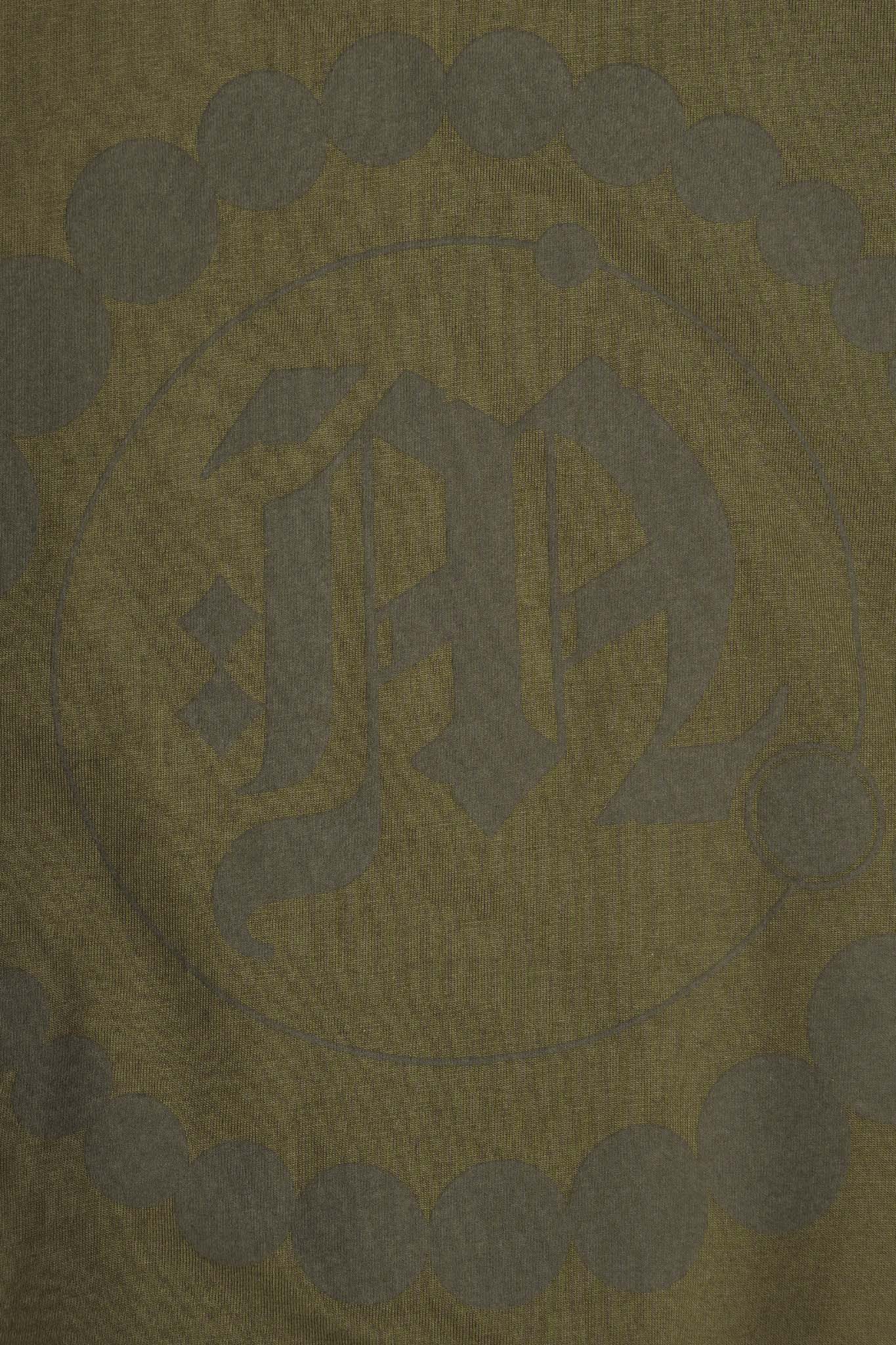 "CROP CIRCLES" MOCK NECK TEE IN OLIVE