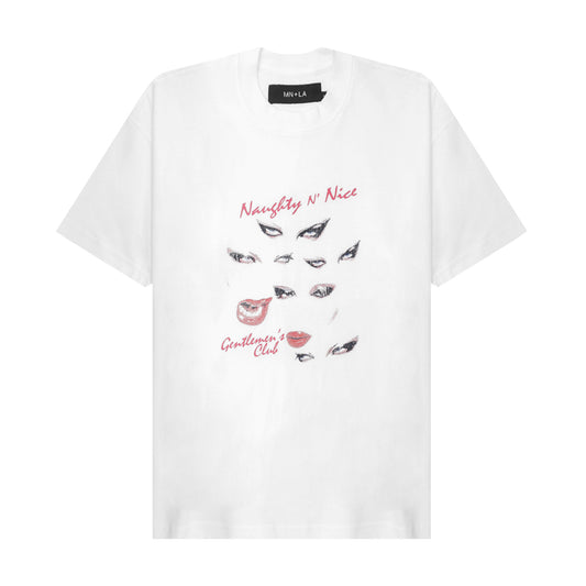"EYES NEVER LIE" TEE IN WHITE