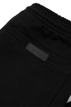 FRENCH TERRY RAW FINISH BOOTCUT PANTS IN CAVIAR