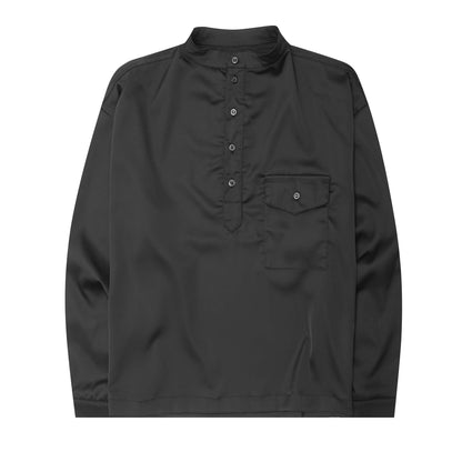 MANDARIN QUARTER L/S SHIRT IN CAVIAR