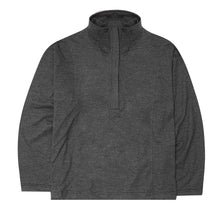 QUARTER ZIP L/S TEE IN MIDNIGHT HEATHER