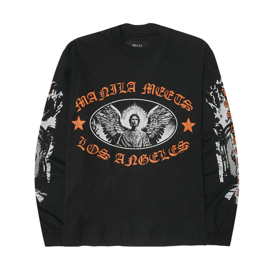 "ARCHANGEL" LONGSLEEVE TEE IN CAVIAR