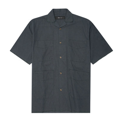 4 POCKET CUBAN SHIRT IN REGAL BLUE