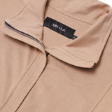 QUARTER ZIP L/S TEE IN BISQUE