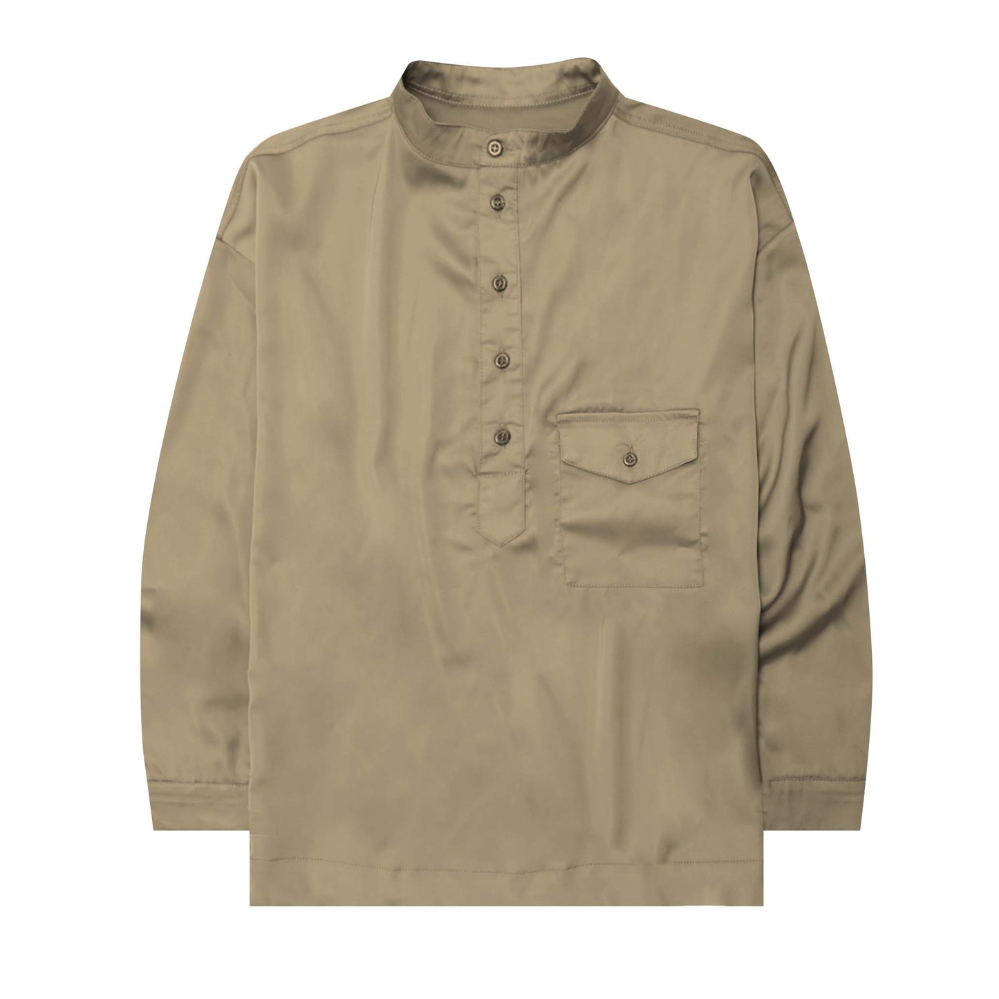 MANDARIN QUARTER L/S SHIRT IN SIENNA