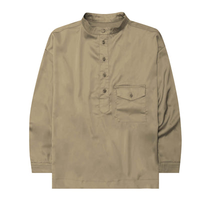 MANDARIN QUARTER L/S SHIRT IN SIENNA