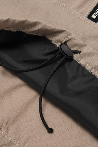 LINEN QUARTER ZIP L/S TEE V2 IN DUNE