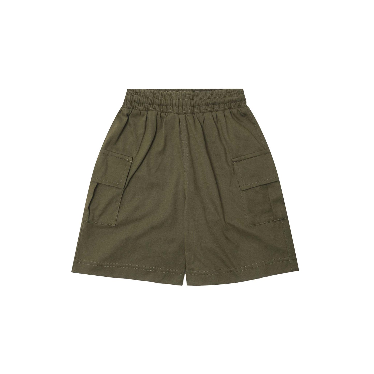 "ADVENTURE" LITTLE HUMAN™ SHORTS IN OLIVE