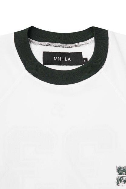 "33" TEE IN WHITE/HUNTER GREEN