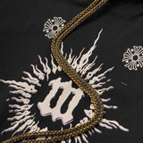 "MONARCH CROSS" HOODIE IN CAVIAR