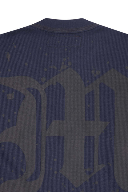 “M’$ SPECK V2” WAFFLE TEE IN NAVY