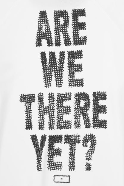 "ARE WE THERE YET?" TEE IN WHITE/CHARCOAL GREY