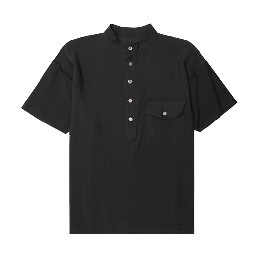 MANDARIN SHIRT IN MIDNIGHT