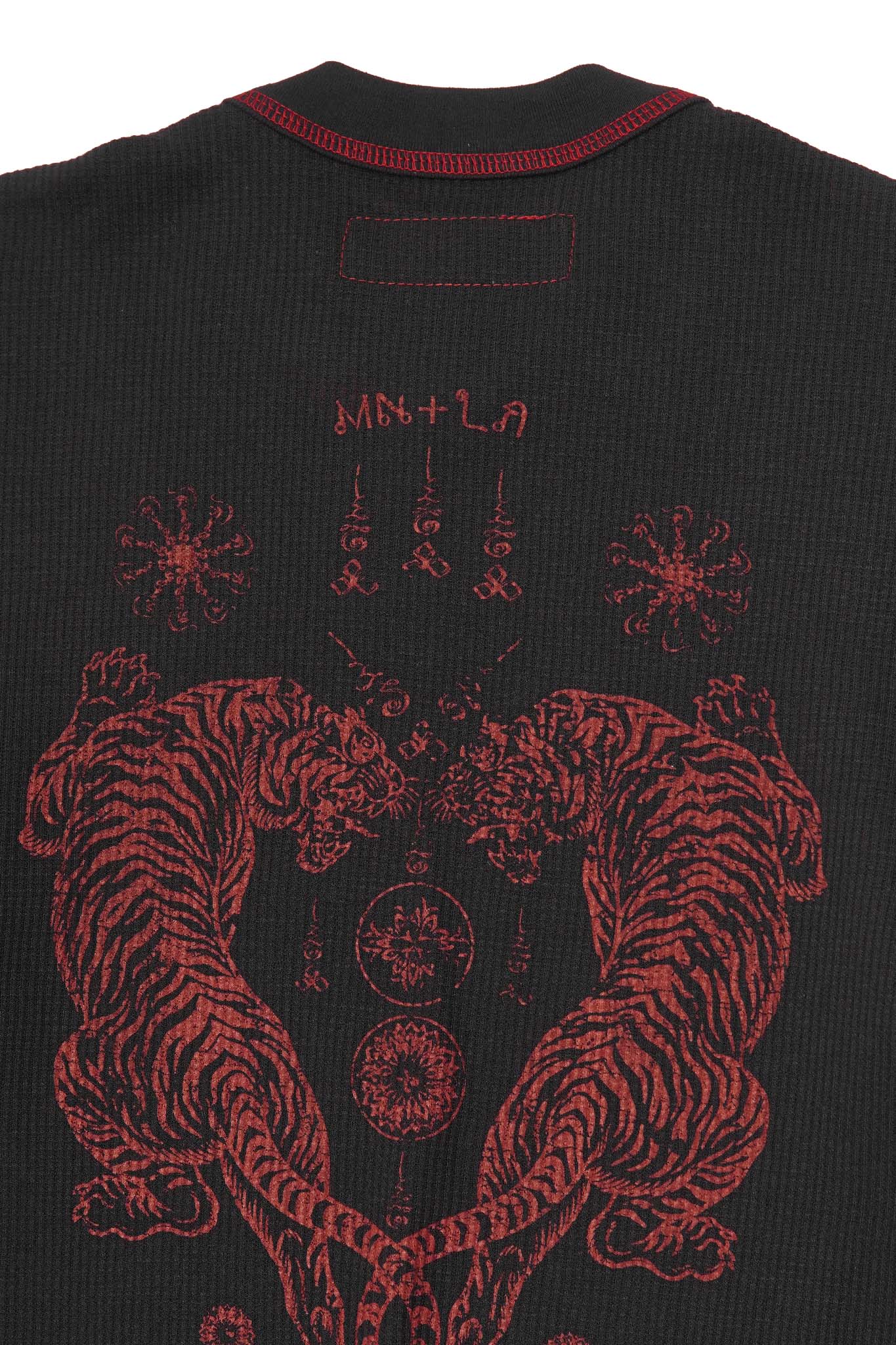 "FCF" WAFFLE TEE IN ANTHRACITE/CRIMSON