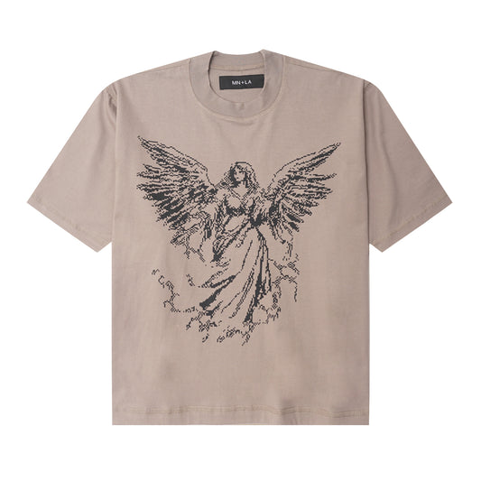 "DIGITAL ANGEL" TEE IN TAN