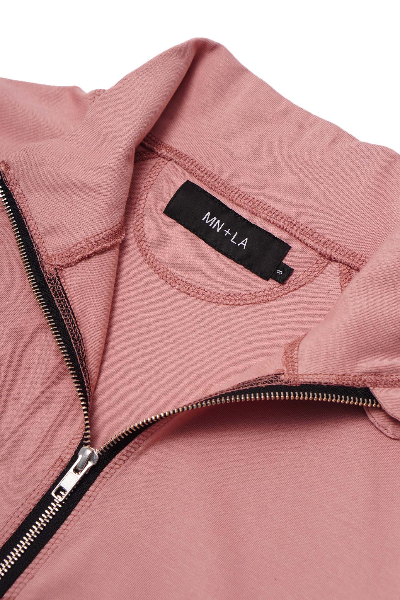 M+ QUARTER ZIP L/S TEE V2 IN ROSE QUARTZ