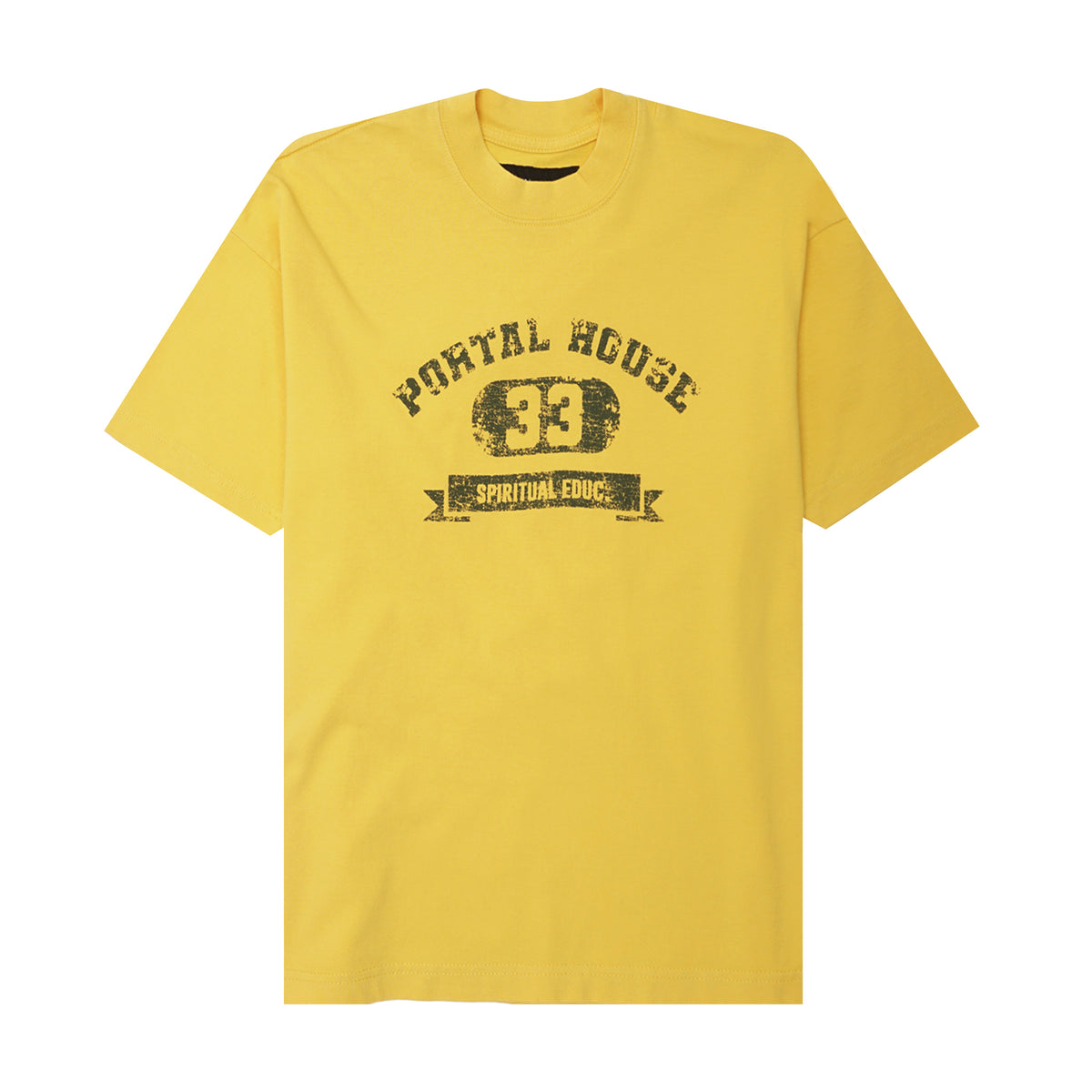 "PORTAL HOUSE 33" ULTRA HEAVY TEE IN LEMON PINE