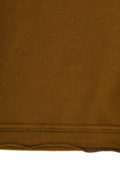 M+ CUTOFF HOODIE IN RUST