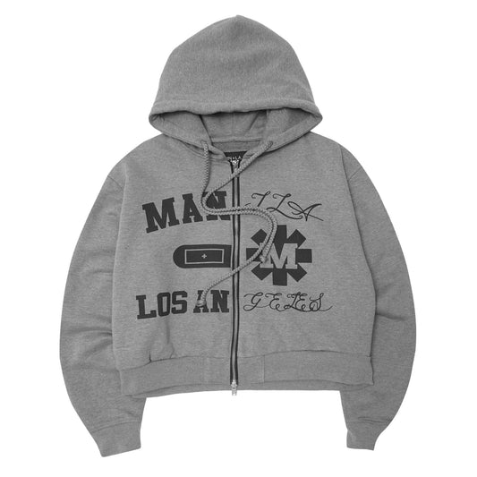 MN+LA™ SPLIT HOODIE IN HEATHER GREY