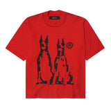 "HELL HOUNDS" TEE IN RARRI RED