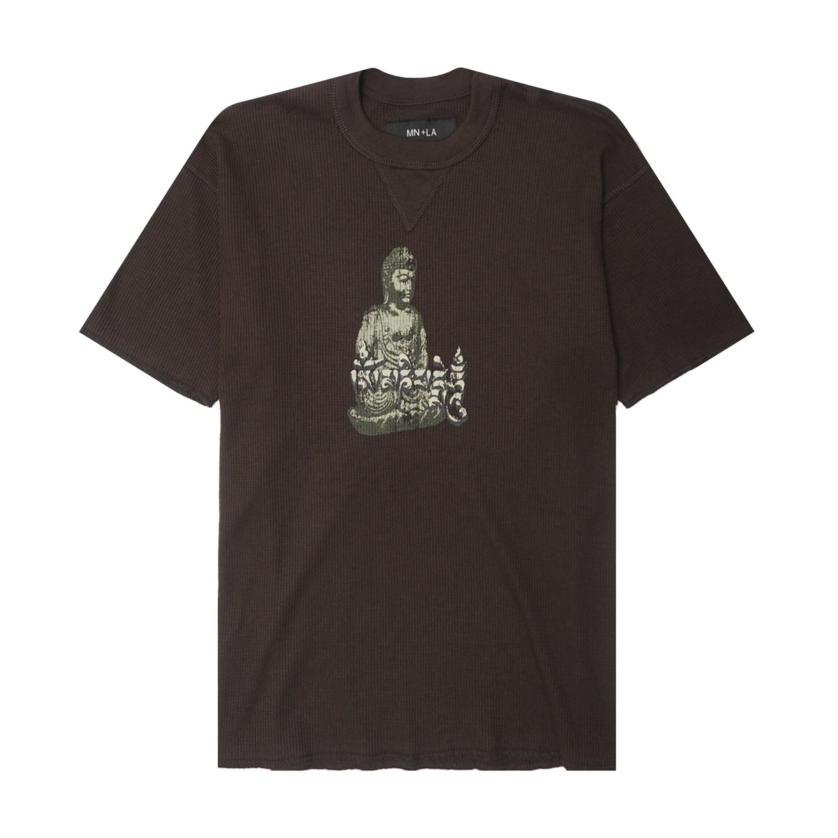 "FORGOTTEN SCRIPT" WAFFLE TEE IN CHARCOAL GREY