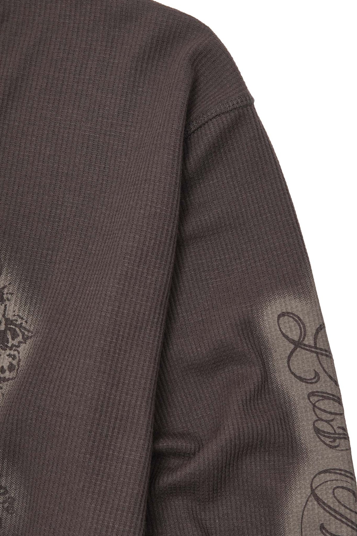 "CITY OF ANGELS" WAFFLE LONGSLEEVE TEE IN CHARCOAL GREY