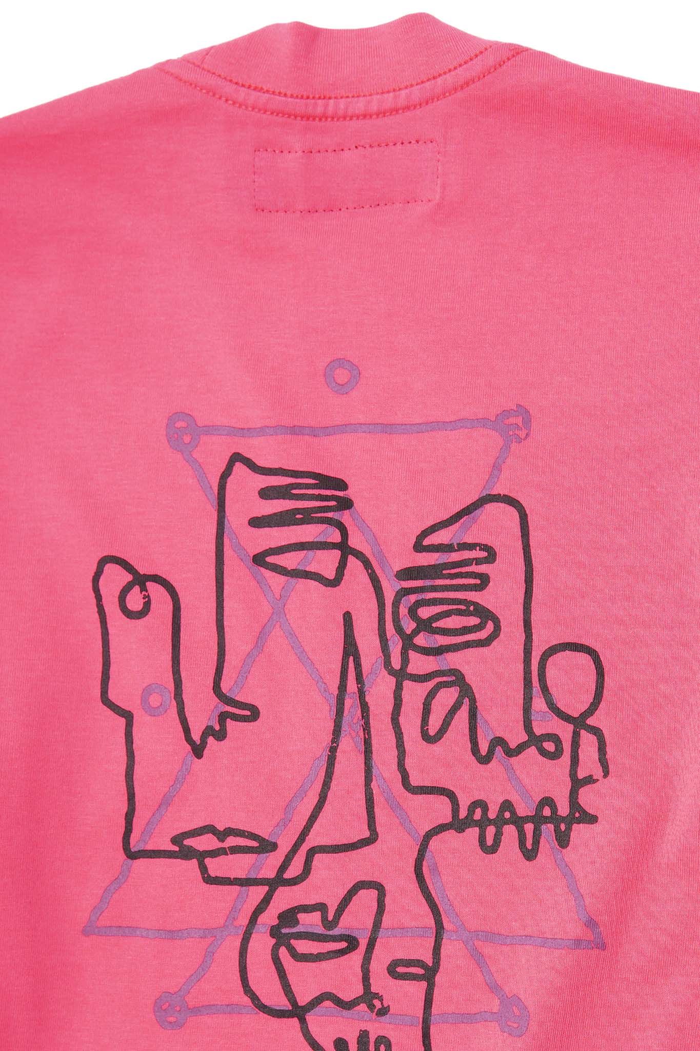 "VISAGES" ULTRA HEAVY TEE IN STATIC PINK