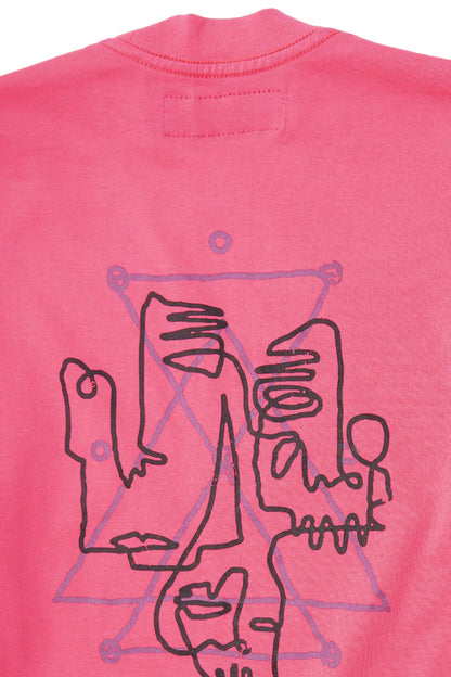"VISAGES" ULTRA HEAVY TEE IN STATIC PINK