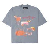 NAUGHTY N' NICE "COCKTAILS" LITE TEE IN GLACIER