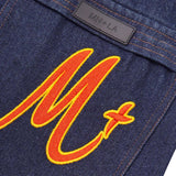 "BURNING STALLION" DOUBLE KNEE PHAT SHORTS IN DENIM SLATE