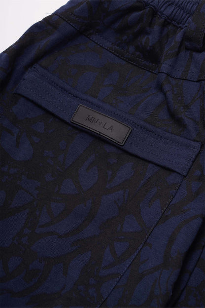 "VINES AND THORNS" OVERPOCKET PHAT PANTS IN NAVY