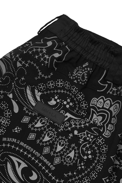 "PEACE PAISLEY" PHAT PANTS IN RAVEN